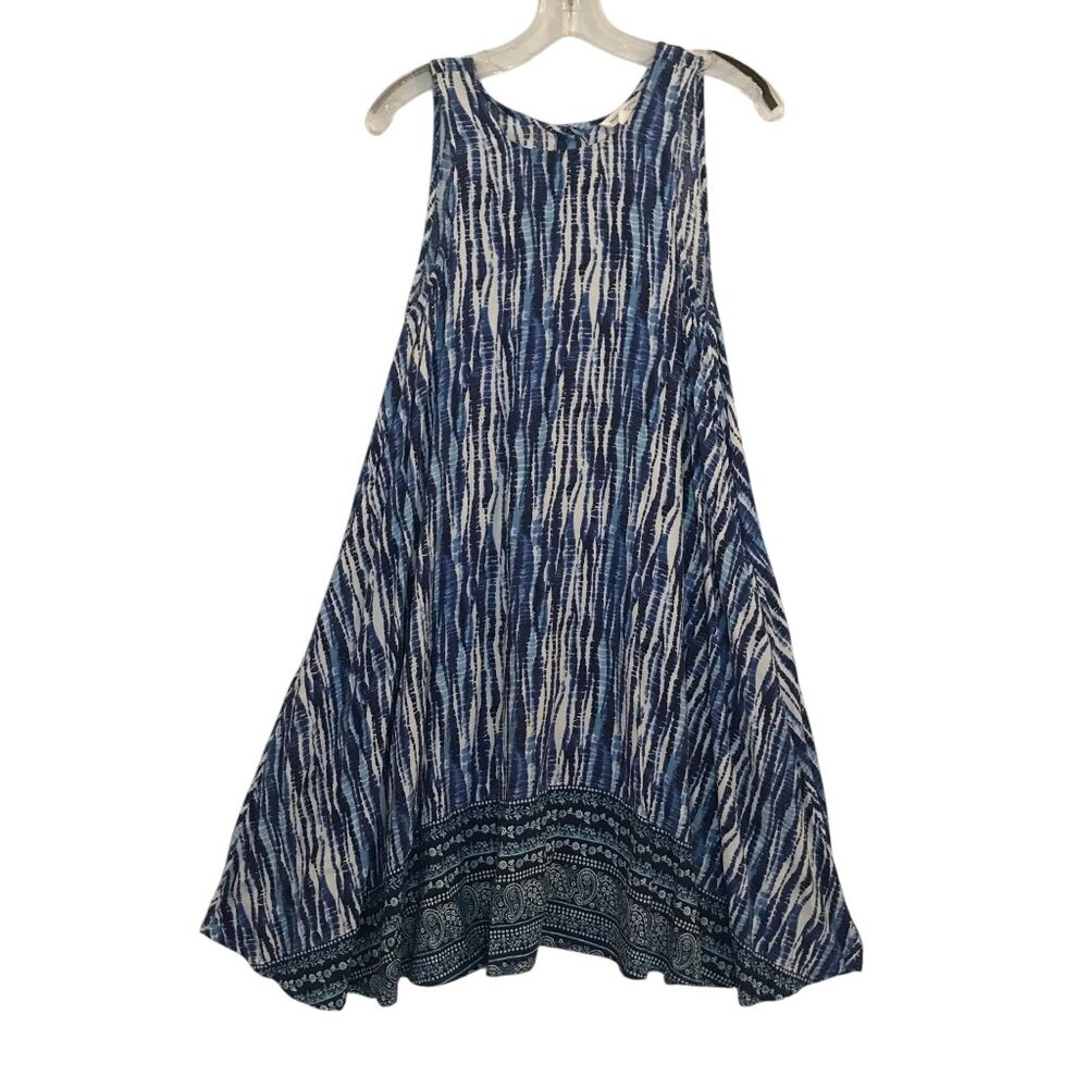 Beachlunchlounge Women  S/P Blue Sleeveless Knee Length Dress Pockets